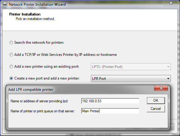 zainstaluj usługę serwera wydruku protokołu internetowego tcp w systemie Windows 2003