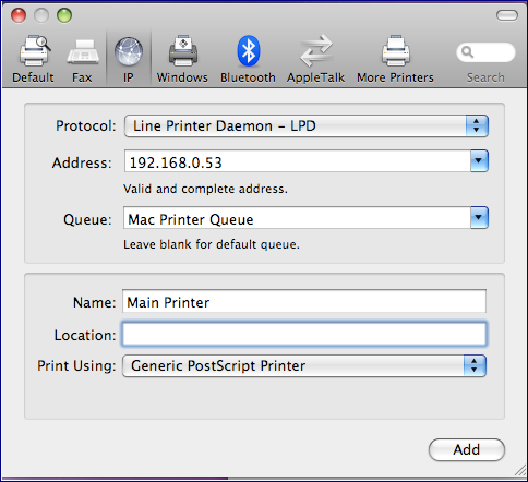 Using LPD Print Server Allow Workgroup Printing. Print